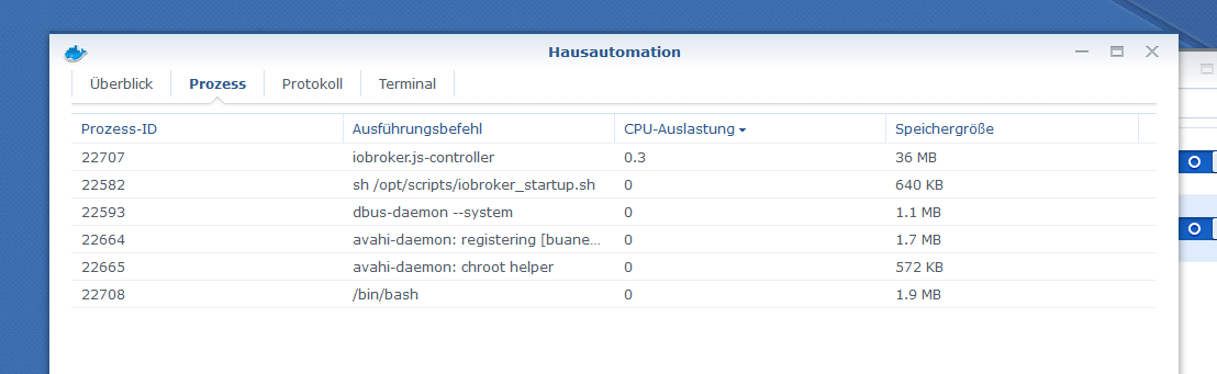 Speicherort IoBroker Auf Synology NAS Docker