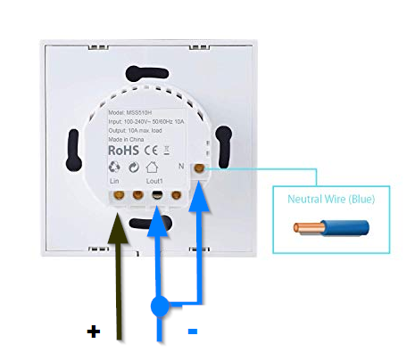 Smart Lichtschalter Anschluss -Ohne zusätzlichen Neutralleiter.