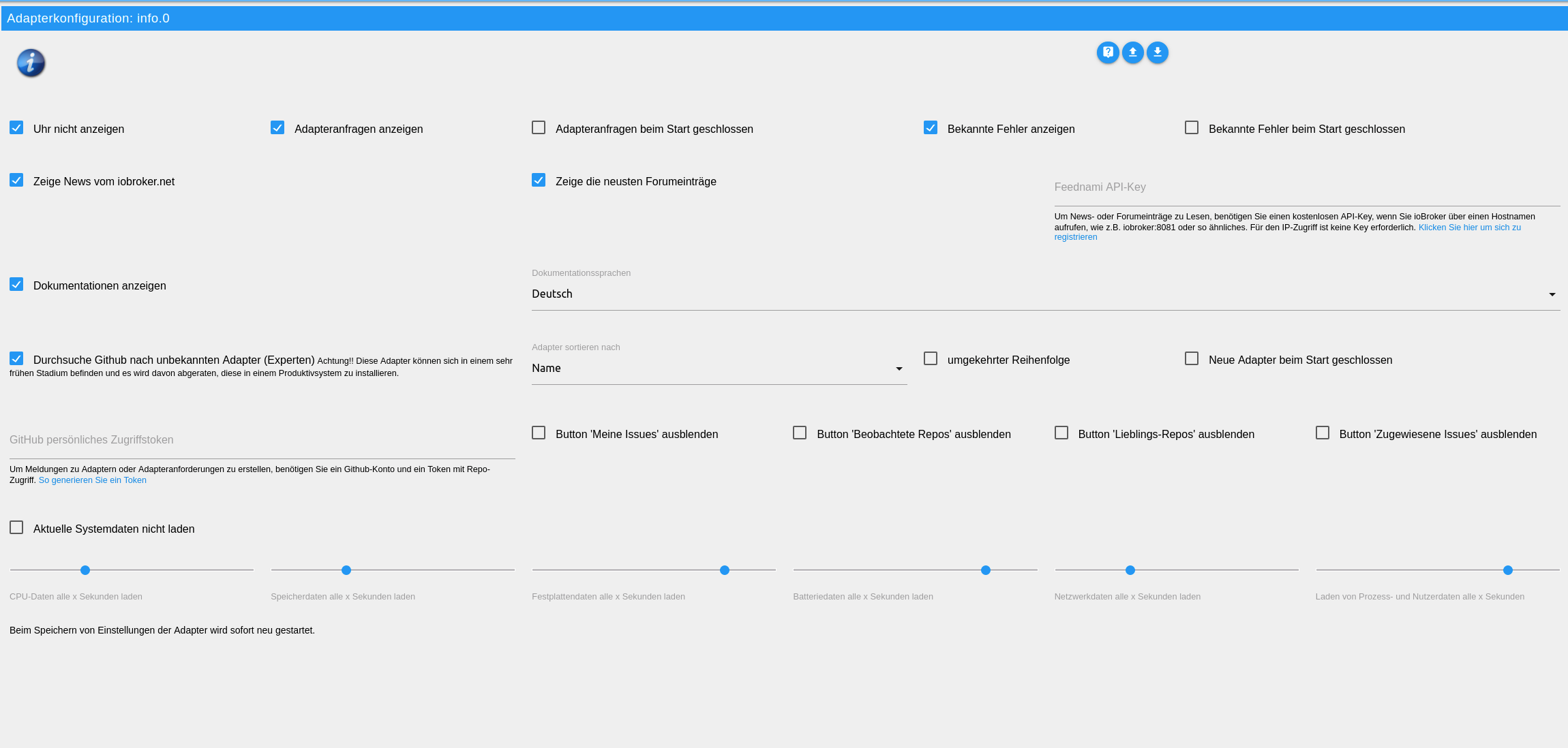 Adapter ioBroker.info