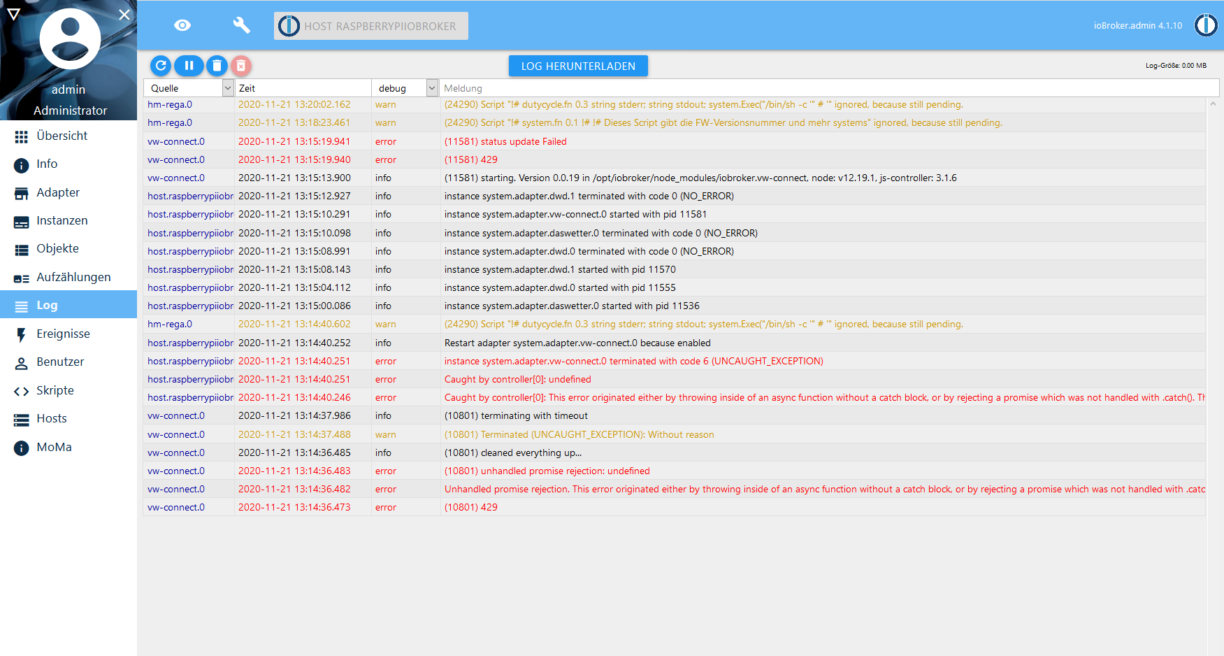 20201121 2 log Screenshot_2020-11-21 logs - ioBroker.png