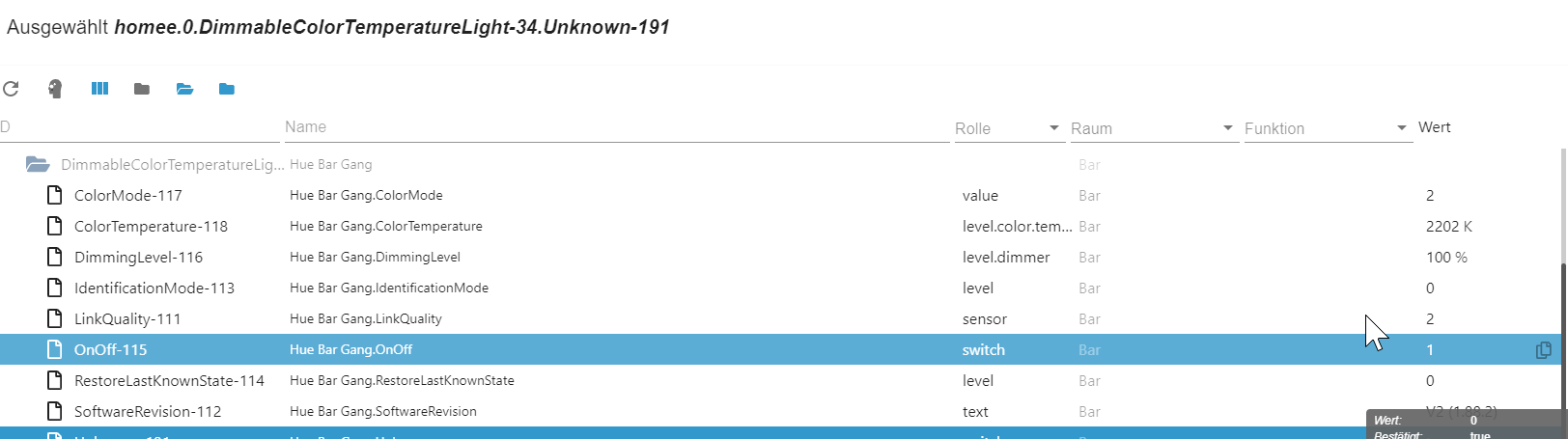 Hue Bar - Geräteeinstellung im Geräte Manager Übersicht.png