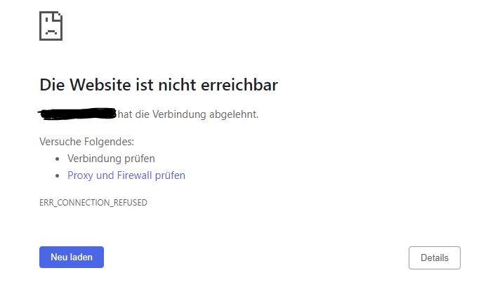Die Seite Kann Nicht Angezeigt Werden 80710a06 Web Server Seite kann nicht angezeigt werden