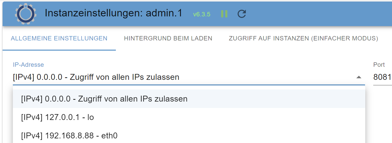 Media Receiver 102 Bezieht Keine Ip Adresse Admin-Adapter - keine IP-Adresse konfigurierbar
