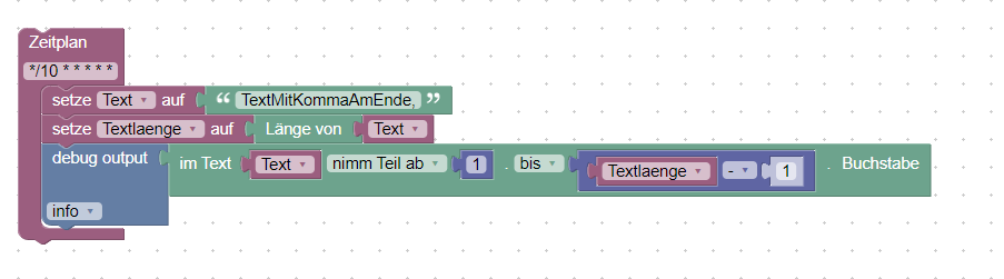 Letztes Zeichen entfernen